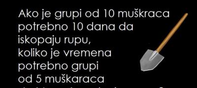 Trik pitanje: Koliko je vremena potrebno muškarcima?